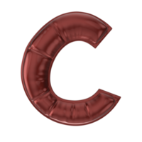 C Red Balloon Font 3D Render png