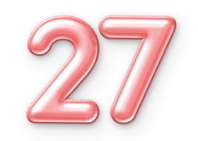 27 Number Balloon Pink png