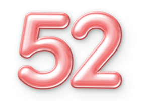52 Number Balloon Pink png