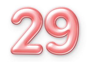 29 Number Balloon Pink png