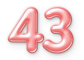 43 numero Palloncino rosa png