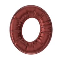 Balloon letter O uppercase. 3D render of glossy red inflated font with glint isolated png