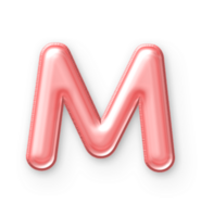 M Font  Balloon Pink png