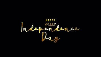 feliz 4º Julho independência dia dourado brilho luz texto video