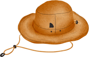 un cámping sombrero dibujado con acuarelas png
