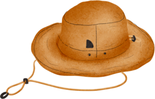 A camping hat drawn with watercolors png