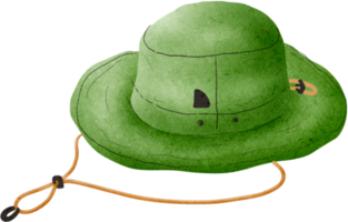 A camping hat drawn with watercolors png