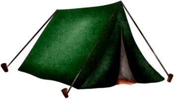 camping tent drawn with watercolors png
