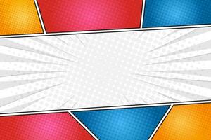 Blank colorful comic book abstract background with halftone vector