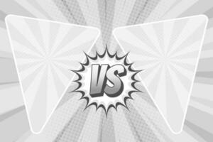 White comic cartoon duel versus explosion background with triangle frame vector