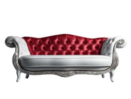 Luxus Sofa mit rot und Weiß Leder ai generiert png