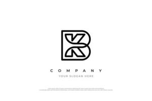 Initial Letter KB or BK Monogram Logo Design Vector