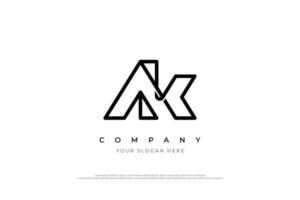 Initial Letter AK Monogram Logo Design Vector