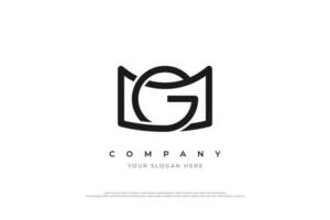 Simple Initial Letter MG or GM Logo Design Vector