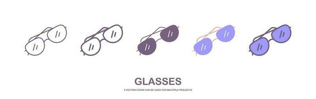 Glasses icons. Vector llustration