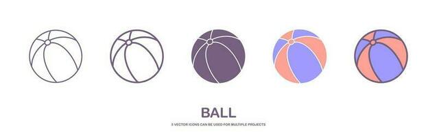 Beach Balls. Set of Isolated Beach Balls. balls icons. Isolated Illustration on White Background. vector