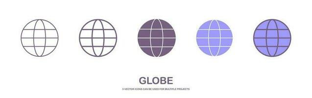 set of globe icons. Globe icon vector illustration logo template for many purpose. Isolated on white background.