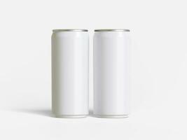 Soft drink or soda can white color and realistic textures photo