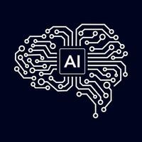 Ai computing concept. Artificial intelligence brain futuristic digital. Vector illustration.