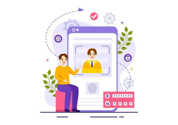 Identification Vector Illustration of Identity Card with Photo, Document, and Information in Face ID System Flat Cartoon Hand Drawn Templates
