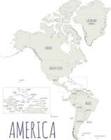 Political America Map vector illustration isolated in white background. Editable and clearly labeled layers.