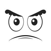 Cartoon frowning face. Angry expression vector illustration.