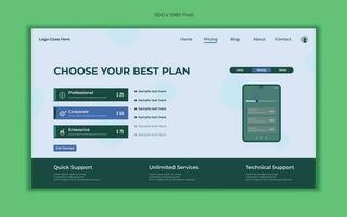 Creative price table plans landing page illustration for web elements or user interface design vector