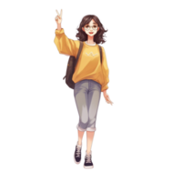 cartoon girl cute Korean style png