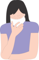 The woman cough long Covid PNG