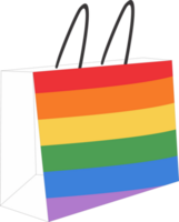 Rainbow shopping bag PNG