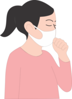 The woman cough long Covid PNG