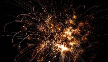 Explosive fireworks light up celebration for Fourth of July generated by AI photo