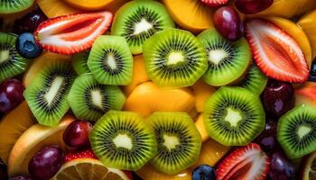 A vibrant bowl of fresh berry salad generated by AI photo