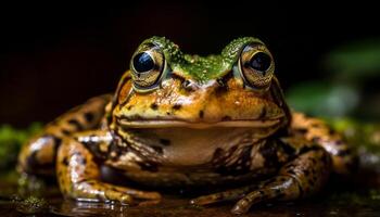 Nature beauty captured Slimy toad staring ahead generated by AI photo