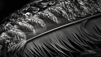 Soft feather texture in elegant peacock tail generated by AI photo