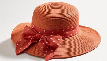 Colorful straw hats add flair to vacations generated by AI photo