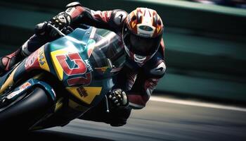 motocicleta carreras equipo velocidades a campeonato éxito generado por ai foto