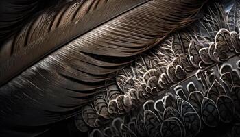 Feather elegance in nature, animal abstract design generated by AI photo