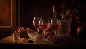 Romance fills the indoor winery for celebration generated by AI photo