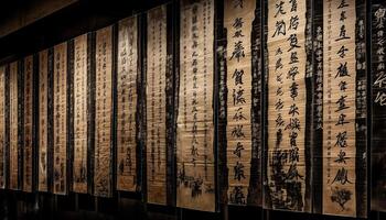 Ancient calligraphy patterns illuminate the spirituality within generated by AI photo