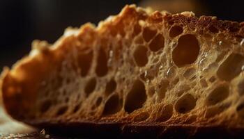 Sweet honeycomb of golden beeswax drops liquid generated by AI photo