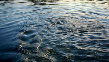 Tranquil wave pattern reflects beauty in nature generated by AI photo