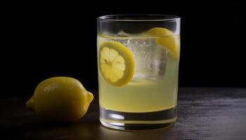 refrescante limón mojito cóctel con hielo y Lima generado por ai foto