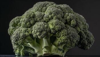 sano comiendo Fresco vegetal ensalada con crucifijos generado por ai foto