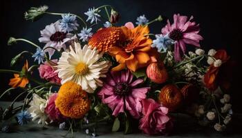 vibrante ramo de flores capturas belleza de naturaleza estaciones generado por ai foto