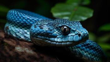 Poisonous viper, close up of dangerous animal eye generated by AI photo