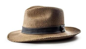 de moda Paja sombrero el Perfecto verano accesorio generado por ai foto