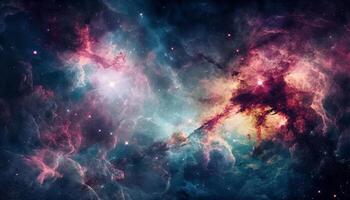 Glowing star field backdrop, exploding supernova mystery generated by AI photo
