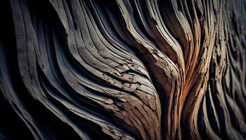 Smooth curves of old tree create textured backdrop generated by AI photo