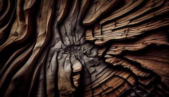 Abstract pattern on old tree trunk rough surface generated by AI photo